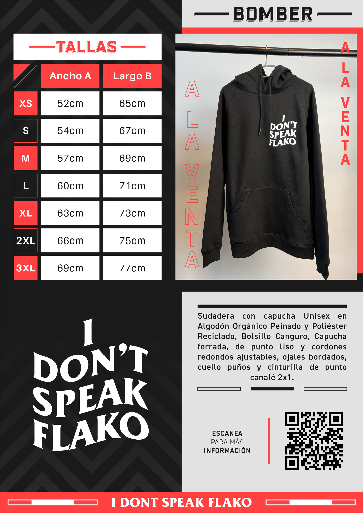 Sudadera Sin Capucha "I DON'T SPEAK FLAKO"