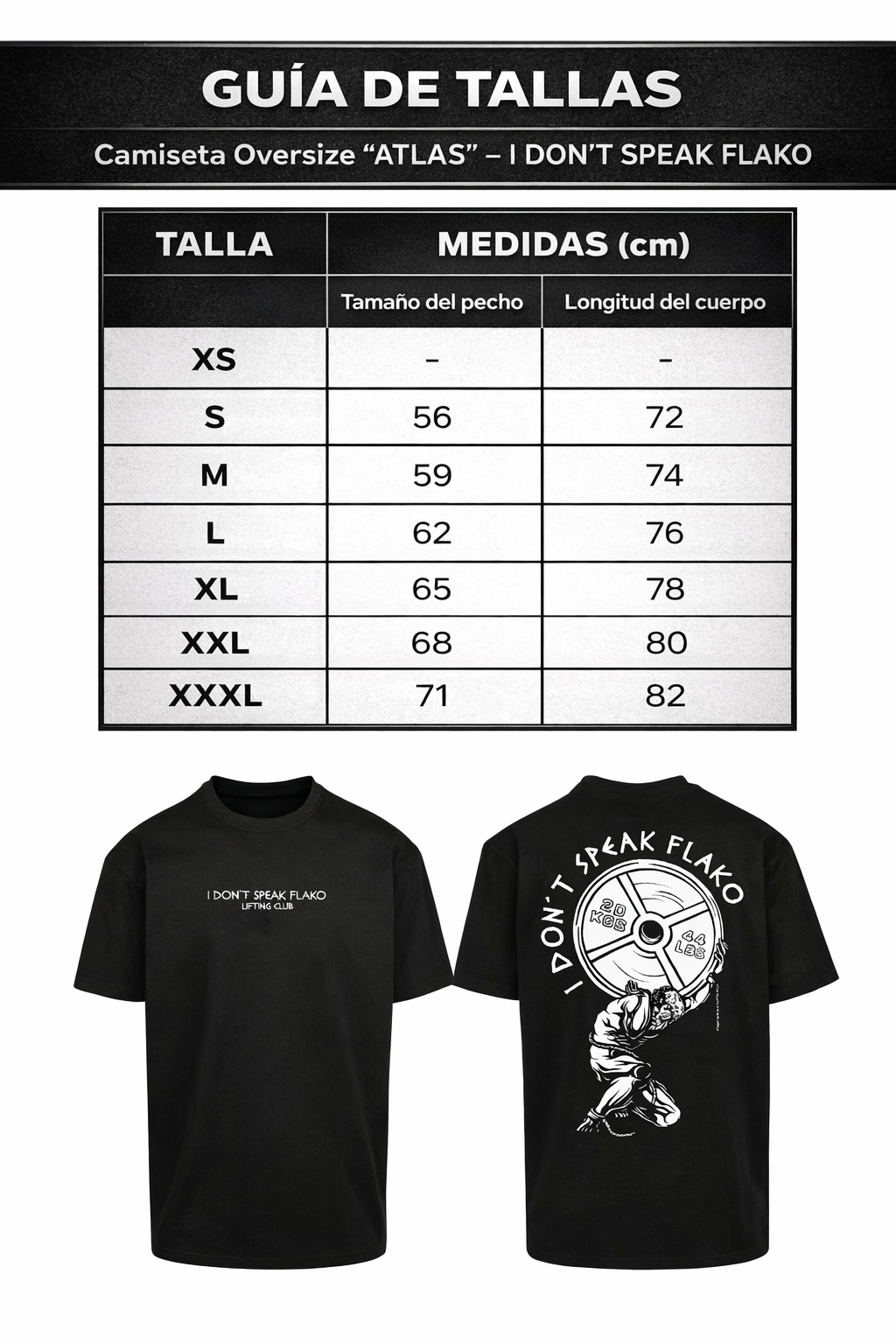 Camiseta Oversize “ATLAS” – I DON’T SPEAK FLAKO