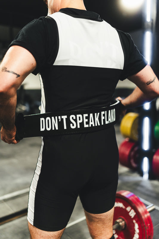 CINTURÓN POWERLIFTING "DON´T SPEAK FLAKO"