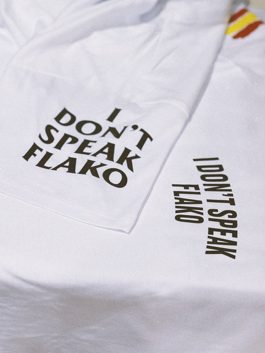 Camiseta POWER "I DON'T SPEAK FLAKO" color blanco